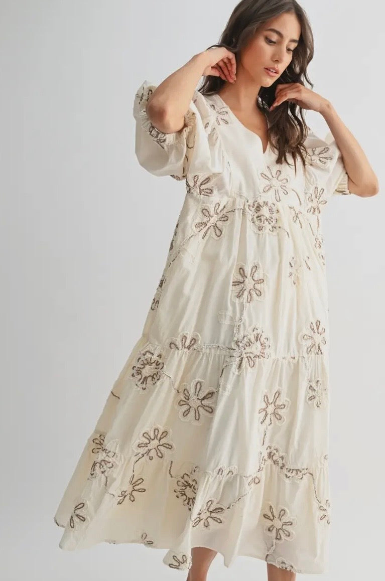 Floral Embroidered Maxi Dress