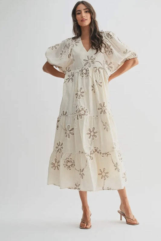 Floral Embroidered Maxi Dress