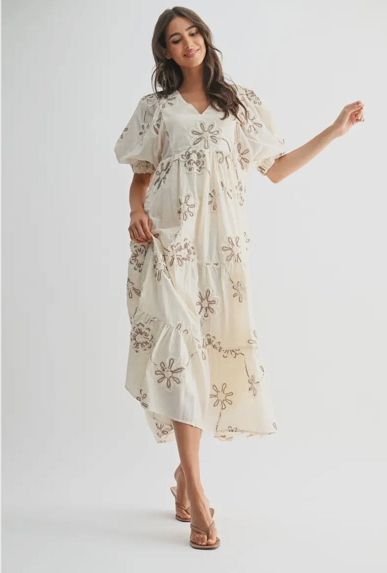 Floral Embroidered Maxi Dress