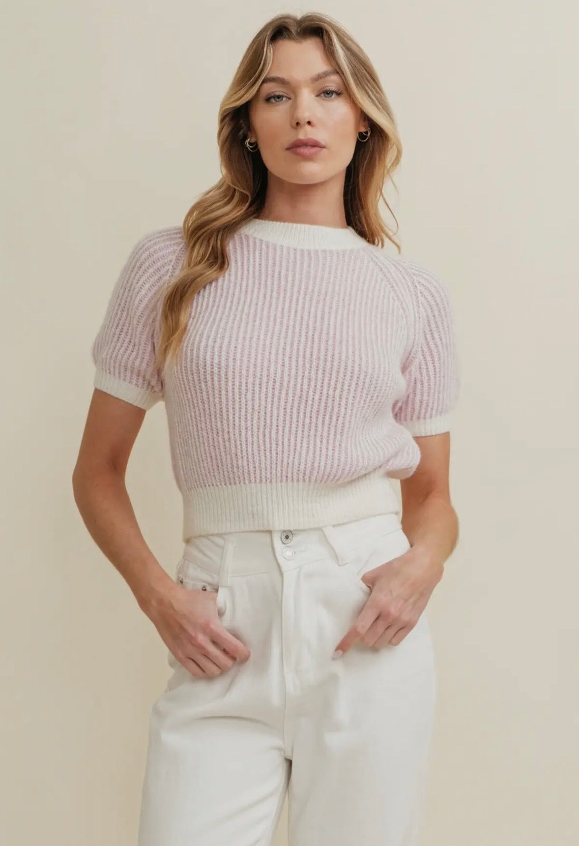 Ribbed Pink Top