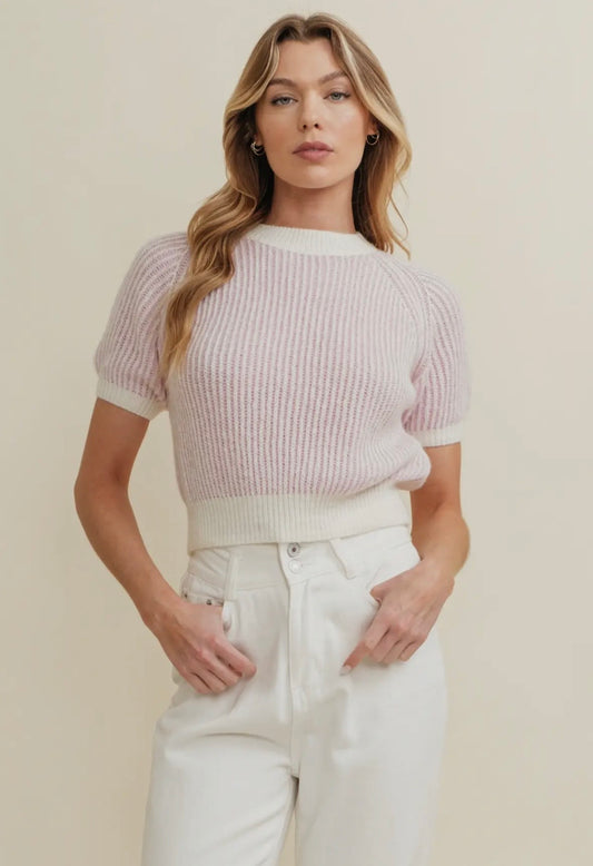Ribbed Pink Top