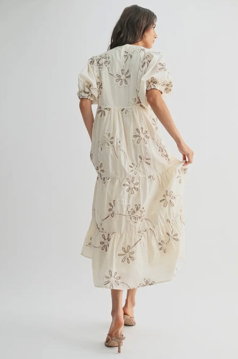 Floral Embroidered Maxi Dress